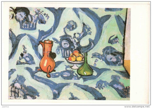 painting by Henri Matisse - Still Life with Blue Tablecloth - large format card - Impressionism - french art - unused - JH Postcards