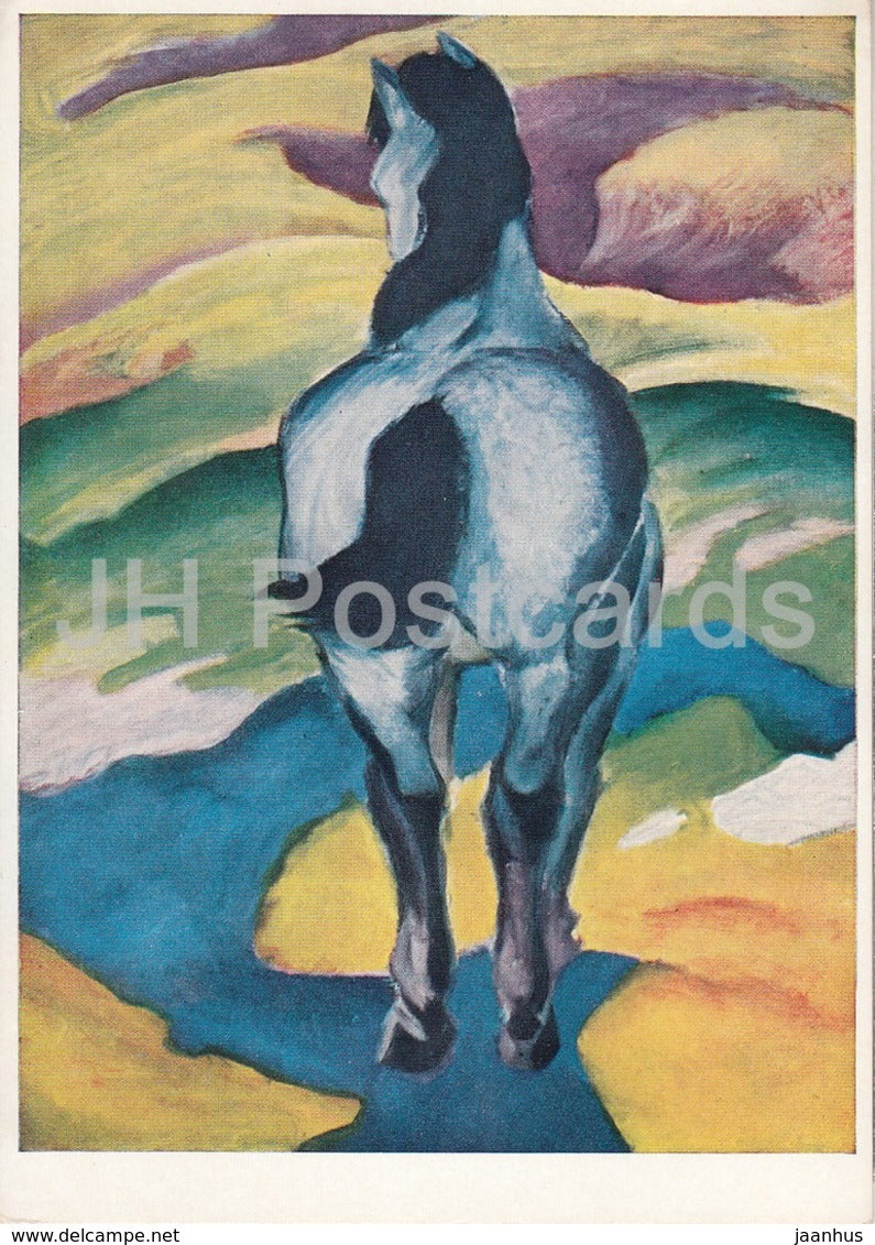 painting by Franz Marc - The Blue Horse - German art - 1958 - Germany - unused - JH Postcards