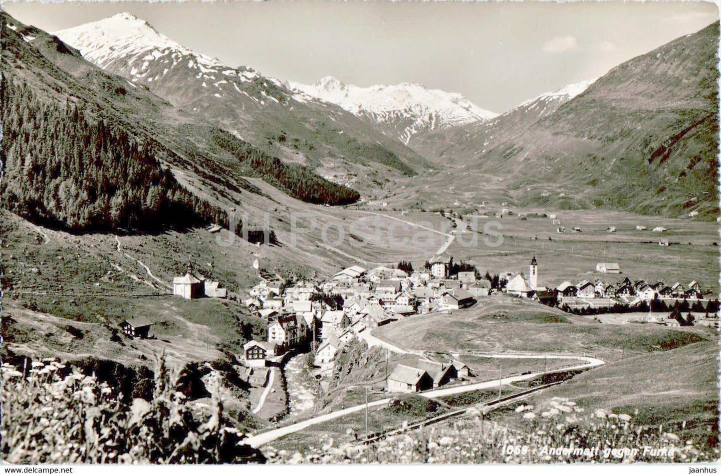 Andermatt gegen Furka - 1059 - old postcard - 1953 - Switzerland - used - JH Postcards