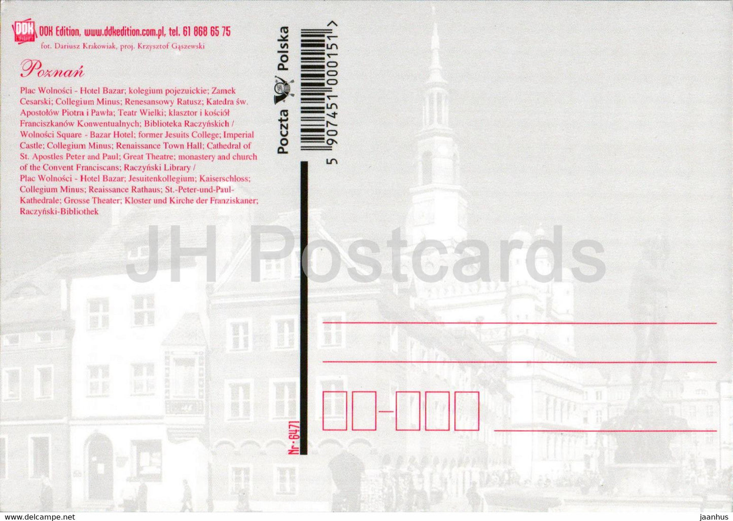 Posen - Wolnosci-Platz - Bazar-Hotel - Kaiserschloss - Collegium Minus - Rathaus - Multiview - Polen - unbenutzt