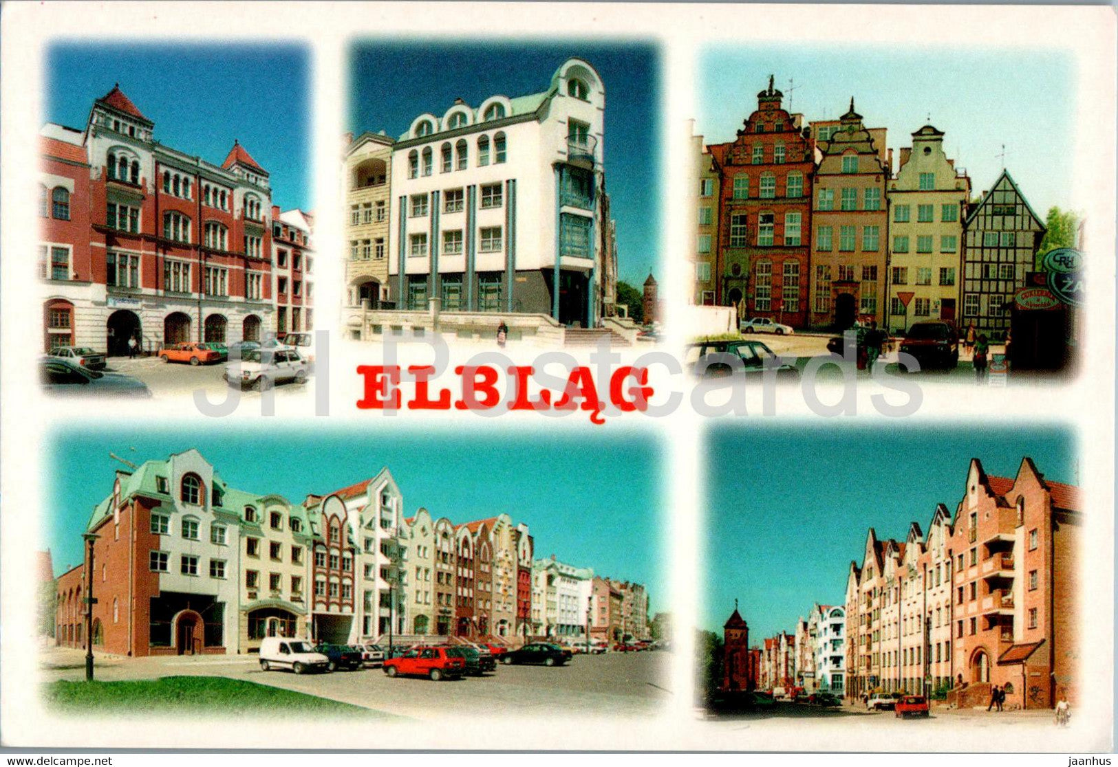 Elblag - Odbudowana starowka - Rebuilt old town - multiview - Poland - unused - JH Postcards