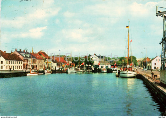 Fredericia - port - boat - 1965 - Denmark - used - JH Postcards
