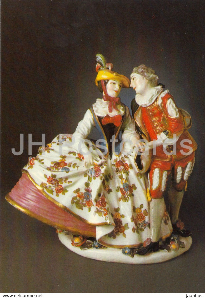 Liebespaar in Spanischer Tracht - porcelain - Porzelansammlung - Zwinger - DDR Germany - unused - JH Postcards