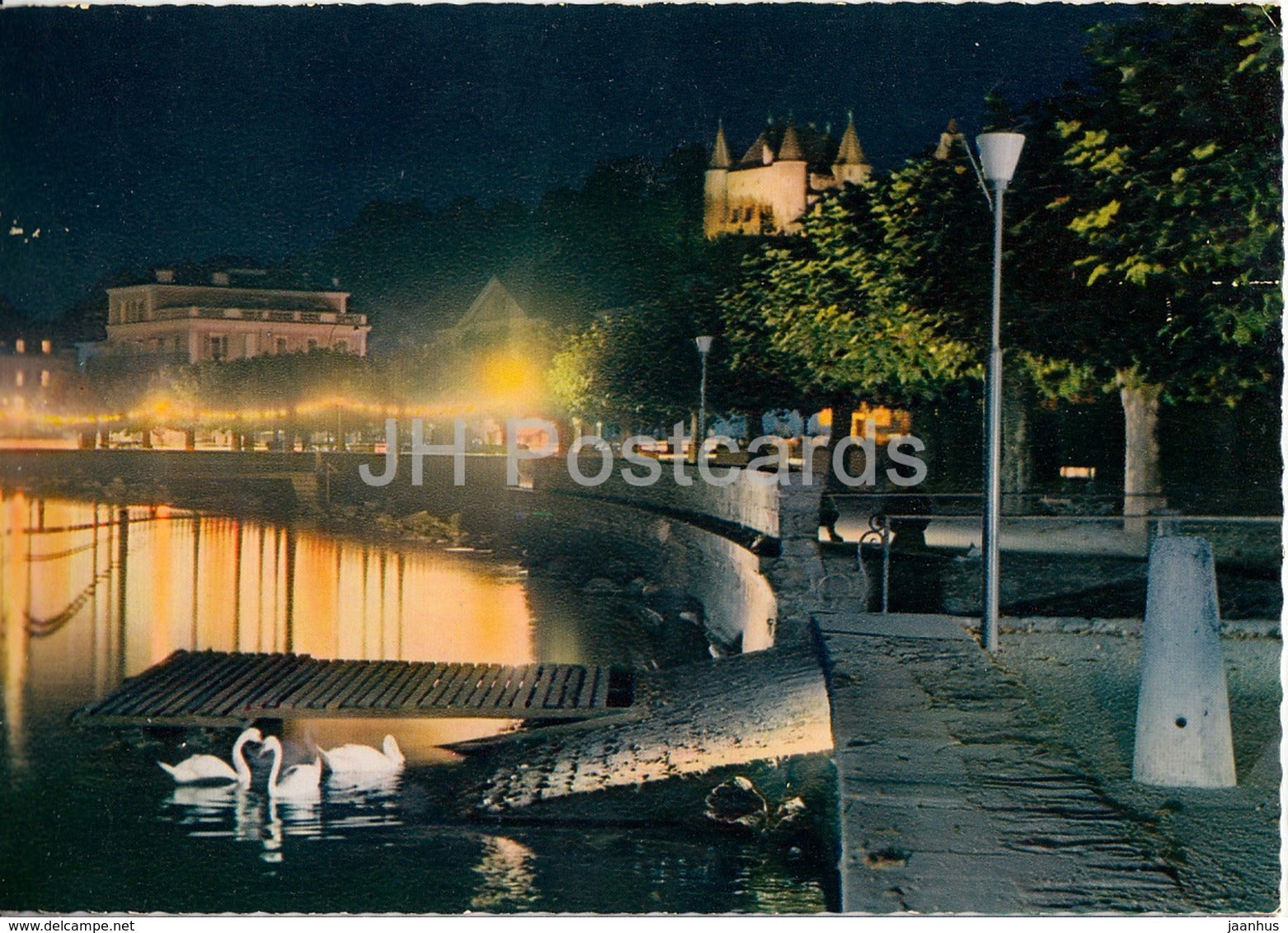 Nyon - Soiree d'ete sur le Quai - swan - birds - NY 2 - Switzerland - unused - JH Postcards