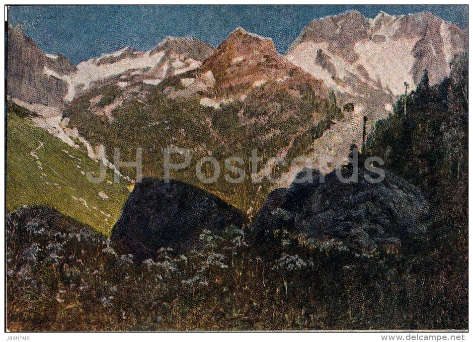 painting by N. Yaroshenko - Klukhorskiy pass , 1882 - Caucasus - Russian art - 1961 - Russia USSR - unused - JH Postcards