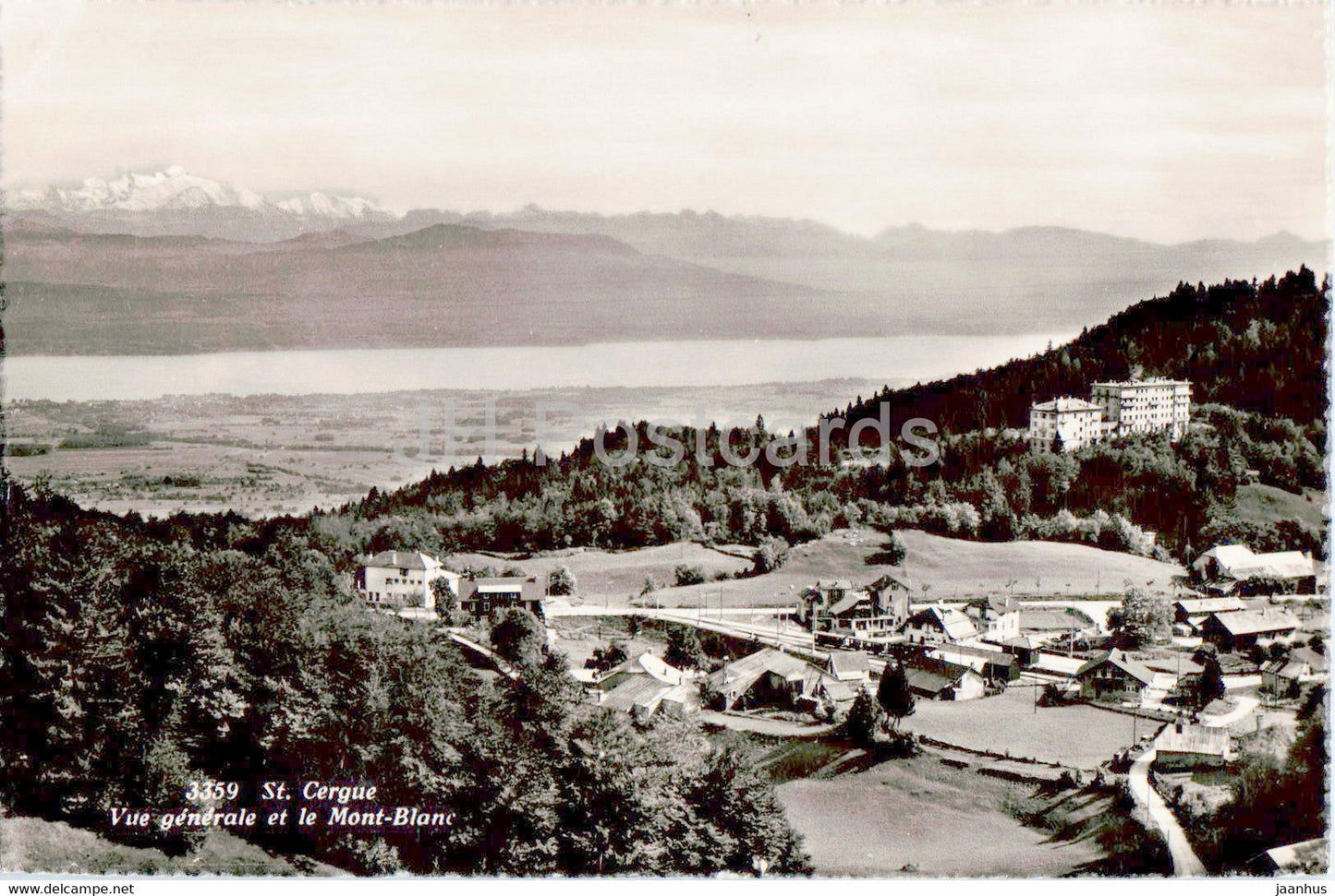 St Cergue - Vue Generale et le Mont Blanc - 3359 - old postcard - 1948 - Switzerland - used - JH Postcards