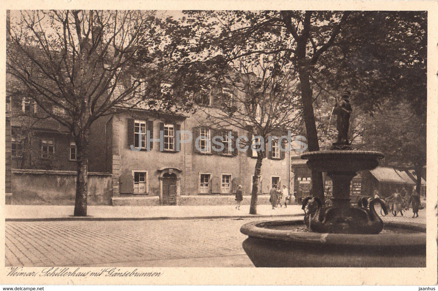 Weimar - Schillerhaus mit Gansebrunnen - old postcard - 1928 - Germany - unused - JH Postcards