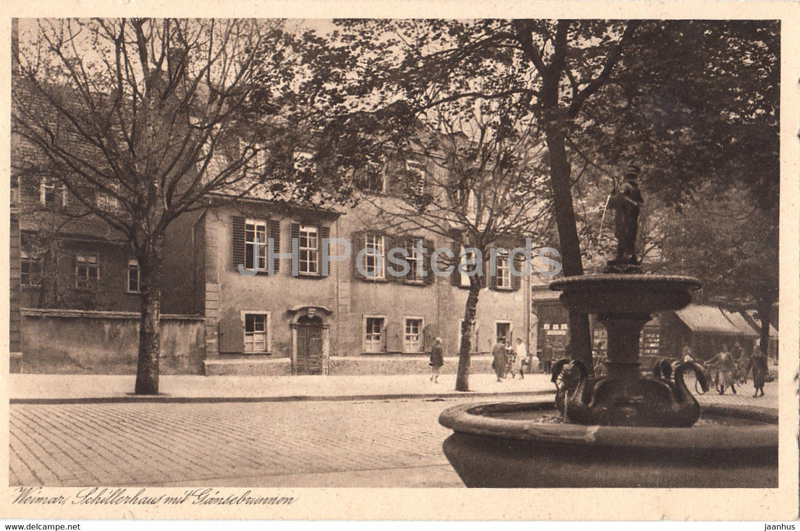 Weimar - Schillerhaus mit Gansebrunnen - old postcard - 1928 - Germany - unused - JH Postcards