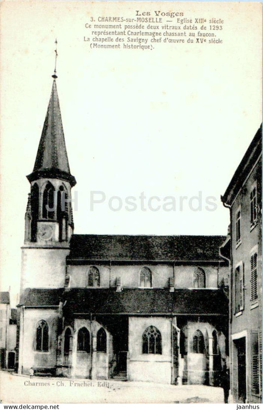 Charmes sur Moselle - Eglise - church - 3 - old postcard - 1915 - France - used - JH Postcards