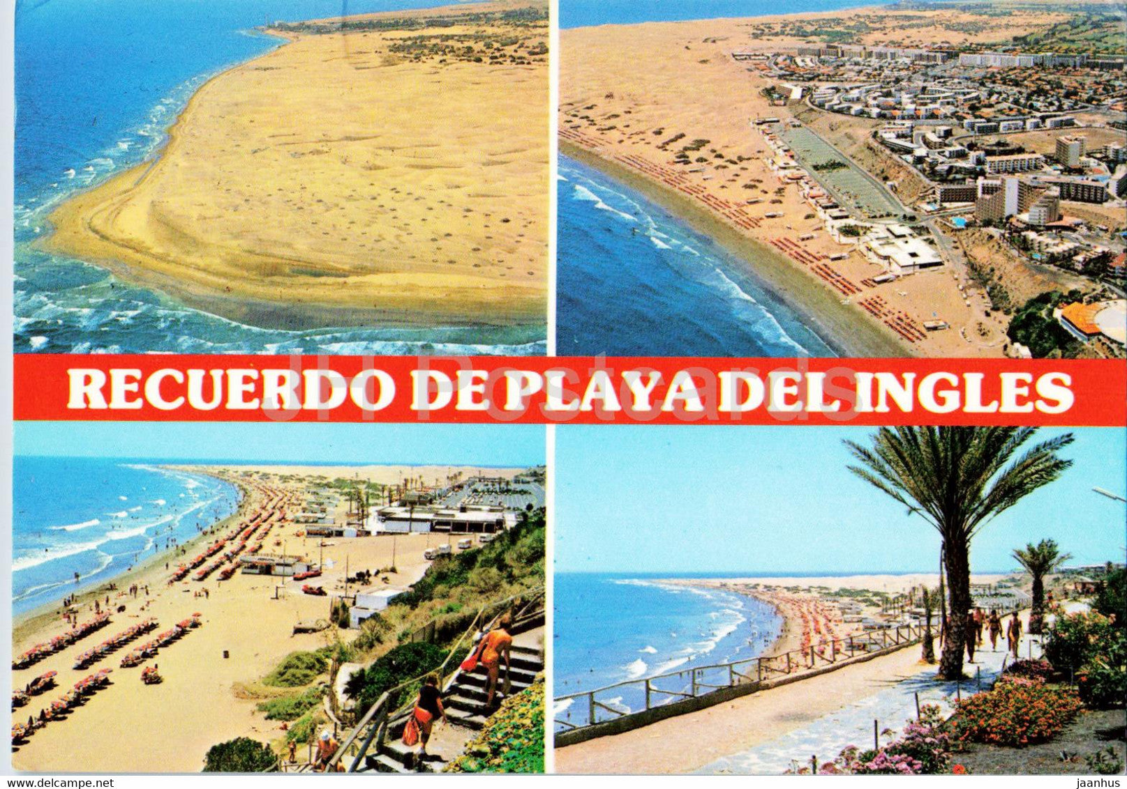 Recuerdo de Playa del Ingles - Diversas vistas - Gran Canaria - multiview - beach - 1983 - Spain - used - JH Postcards