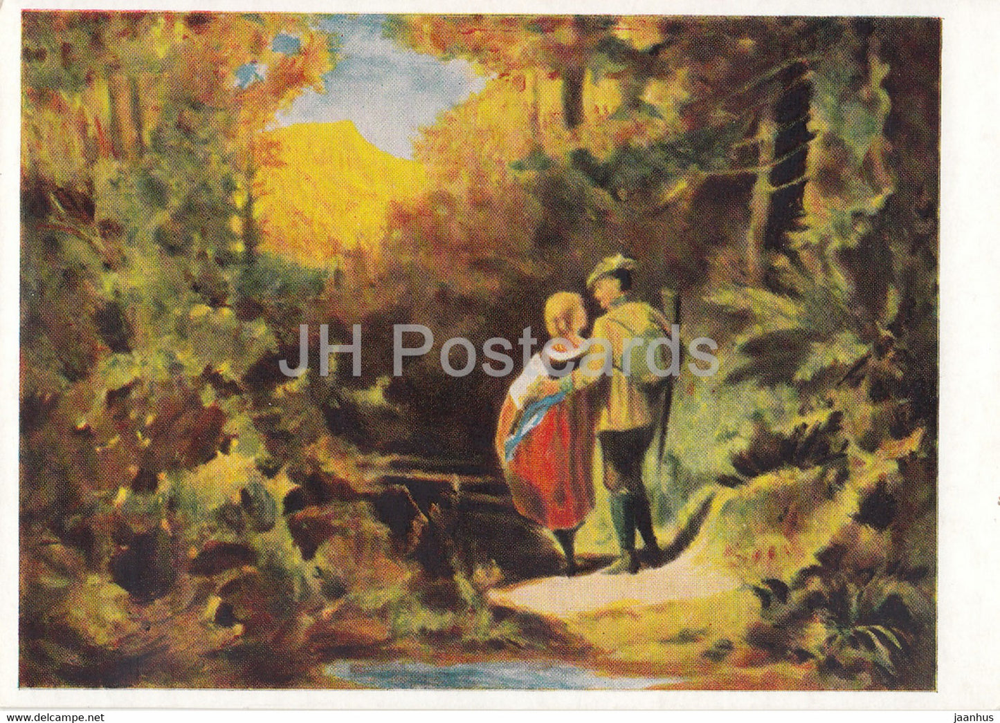 painting by Carl Spitzweg - Pirschgang - German art - Germany - unused - JH Postcards