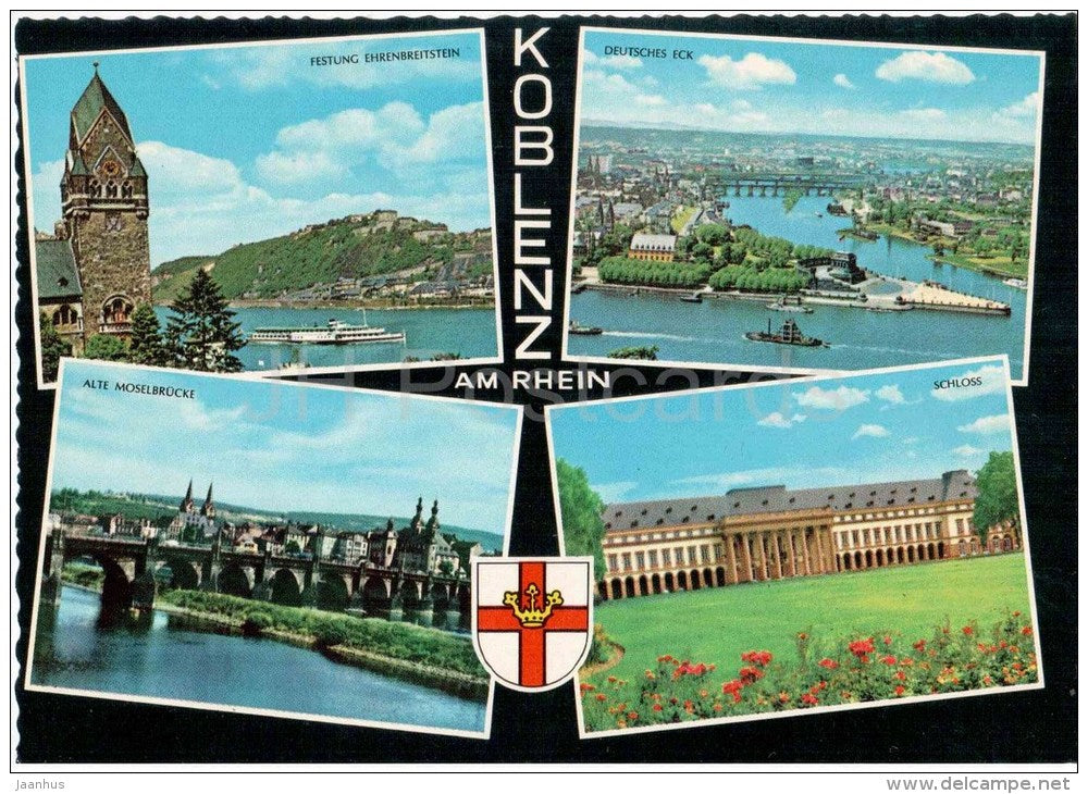 Koblenz am Rhein - Festung Ehrenbreitstein - Deutsches Eck - Alte Moselbrücke - Schloss - castle - Germany - ungelaufen - JH Postcards