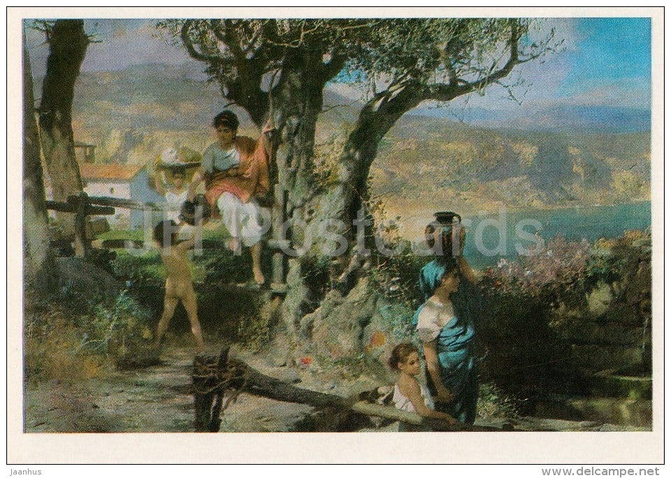 painting by G. Semiradsky - Rome . Village - Russian art - 1985 - Russia USSR - unused - JH Postcards