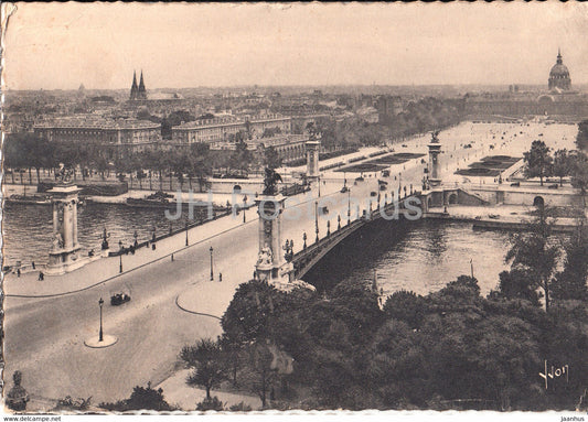 Paris - Pont Alexandre III et Esplanade des Invalides - bridge - 82 - old postcard - 1939 - France - used - JH Postcards