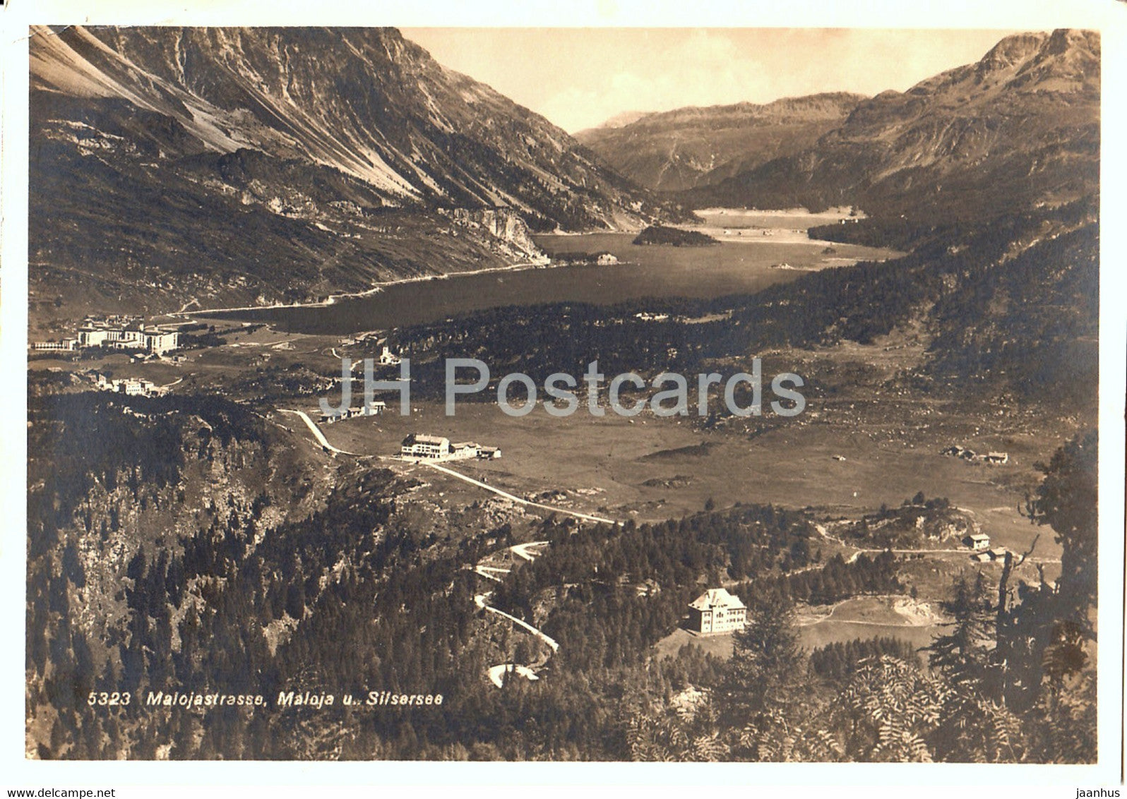 Malojastrasse - Maloja u Silsersee - 5323 - old postcard - Switzerland - unused - JH Postcards