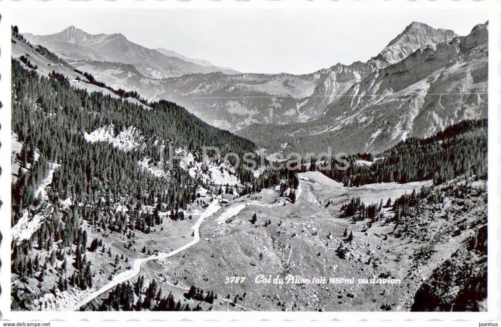 Col du Pillon - vu d'avion - old postcard - 3787 - Switzerland - unused - JH Postcards