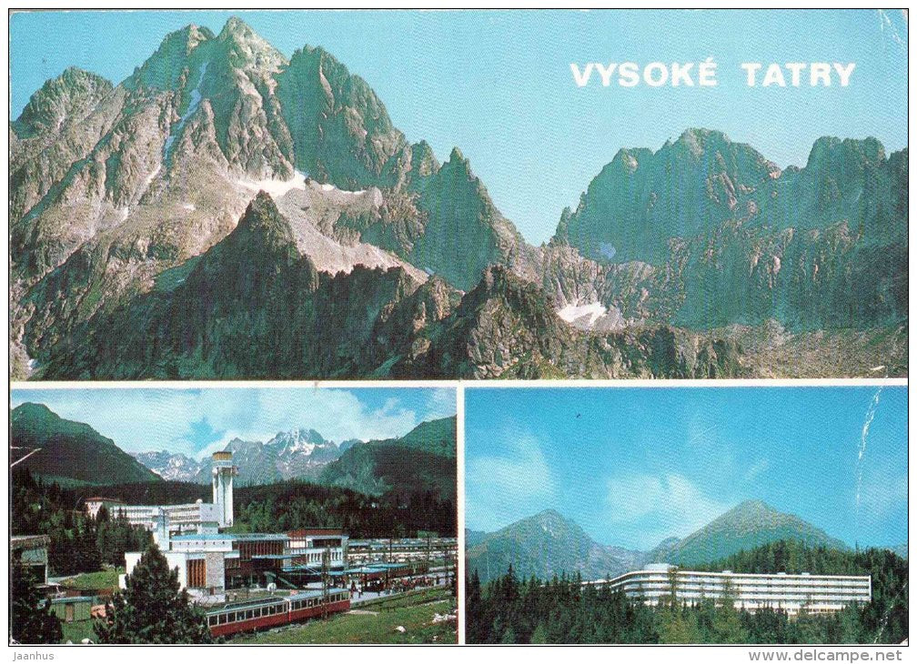 Cesky peak - Strbske Pleso - sanatorium Helios - Vysoke Tatry - High Tatras - Czechslovakia - Slovakia - used 1981 - JH Postcards