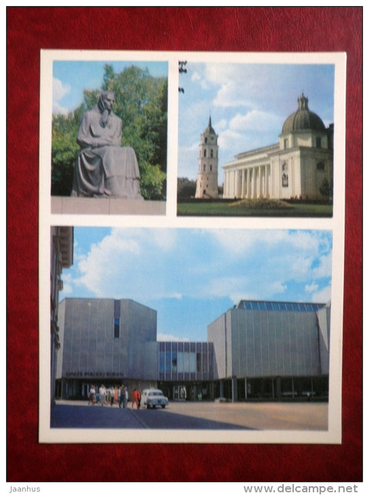 monument to writer Zhemaite - Picture Gallery - large format postcard - Vilnius - 1974 - Lithuania USSR - unused - JH Postcards