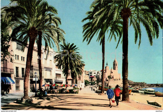 Sitges - Paseo de la Ribera y monumento a El Greco - promenade - 14 - Spain - unused - JH Postcards