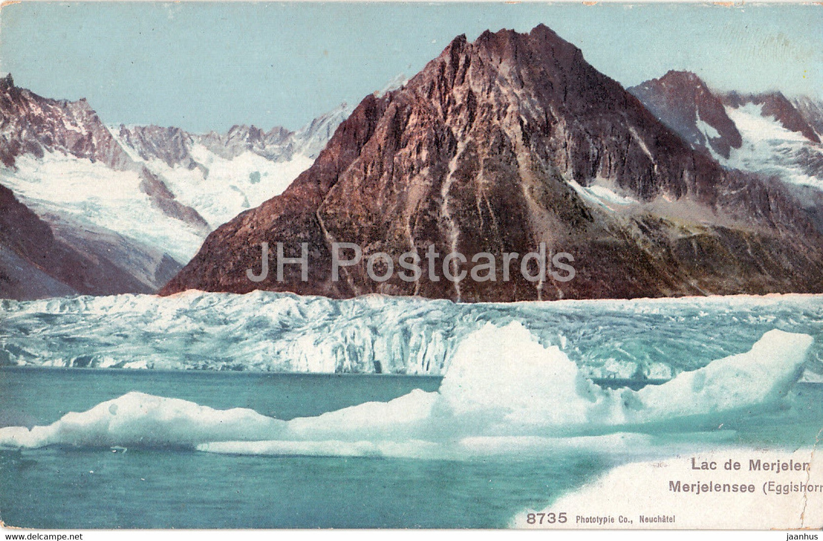 Lac de Merjelen - Merjelensee - Eggishorn - 8735 - old postcard - Switzerland - unused - JH Postcards