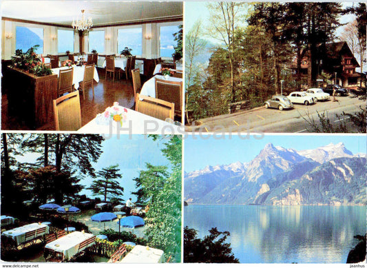 Hotel Wolfsprung - Brunnen - Speisesaal - Parkplatz - Gartenrestaurant - Switzerland - unused - JH Postcards