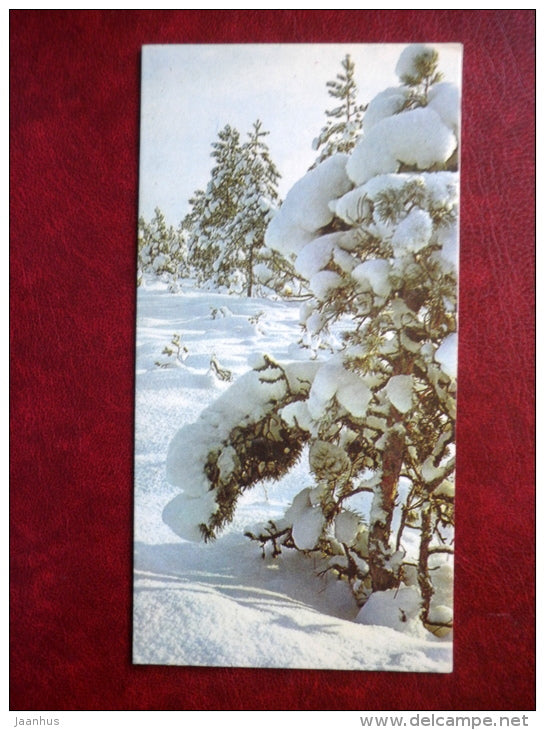 New Year Greeting card - winter landscape - 1983 - Estonia USSR - unused - JH Postcards