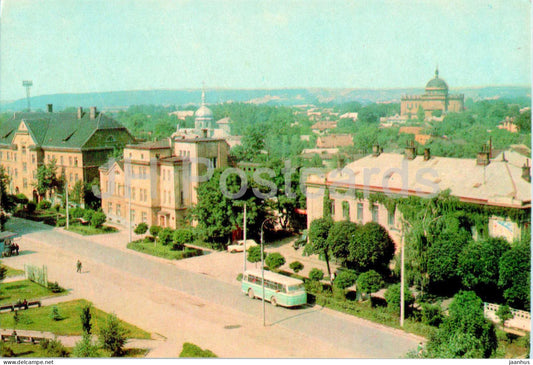 Ivano-Frankivsk - Leningradskaya street - bus - 1973 - Ukraine USSR - unused - JH Postcards