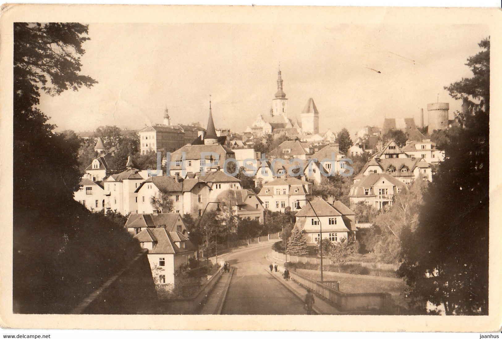 Tabor - pohled z noveho mostu - old postcard - 1952 - Czechoslovakia - Czech Republic - used - JH Postcards