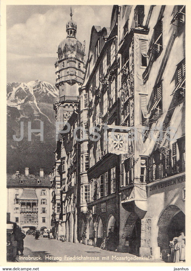 Innsbruck - Herzog Friedrichstrasse mit Mozartgedenktafel - 1058 - Austria - unused - JH Postcards