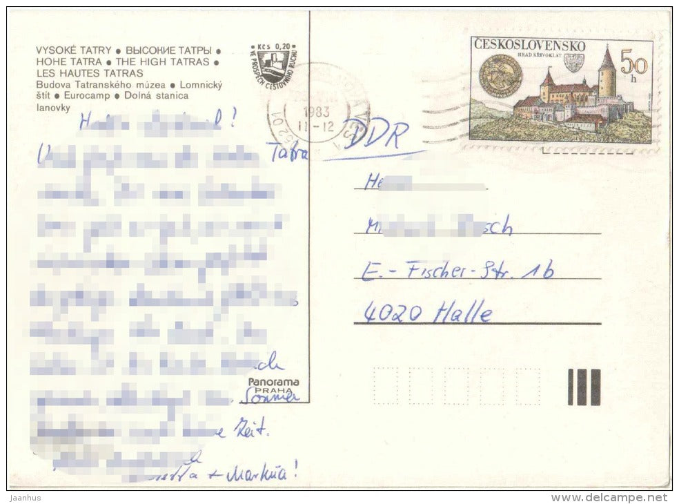 Tatranska Lomnica - Tatra Museum - Lomnicky Peak - Eurocamp - Vysoke Tatry - Czechoslovakia - Slovakia - used 1983 - JH Postcards