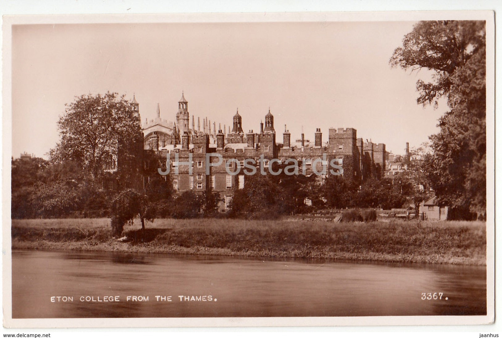 Eton College from the Thames - 3367 - 1952 - United Kingdom - England - used - JH Postcards