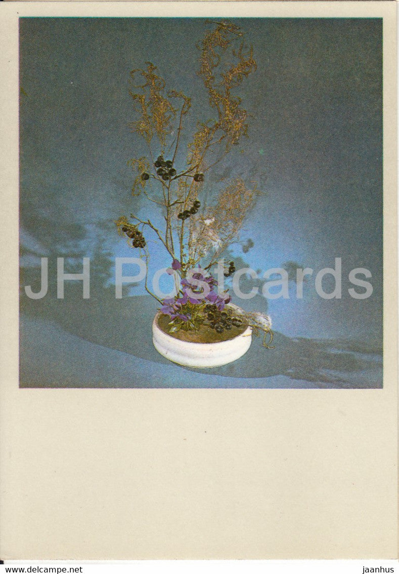 A Secret - composition - Flower Art - ikebana - 1981 - Estonia USSR - unused - JH Postcards