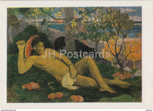 painting by Paul Gauguin - King's Wife - naked - nude - French art - 1982 - Russia USSR - unused - JH Postcards