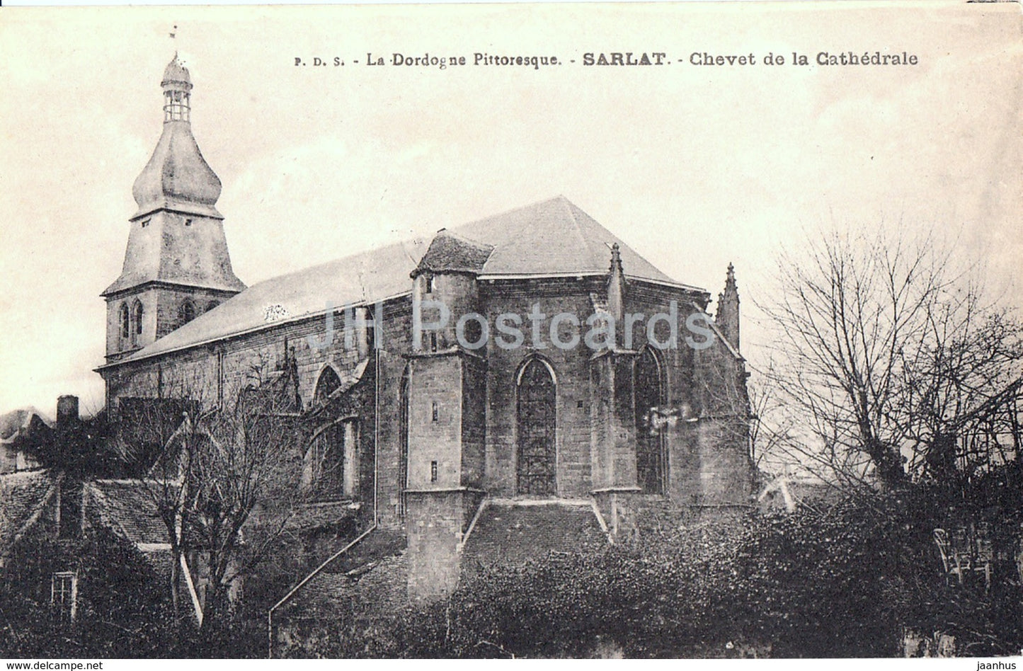 Sarlat - Chevet de la Cathedrale - cathedral - old postcard - France - unused - JH Postcards