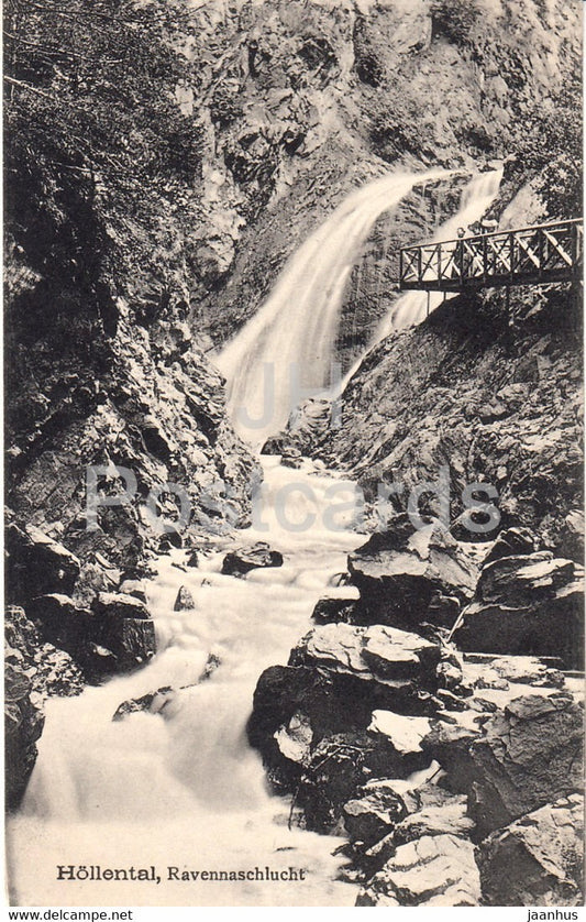 Hollental - Ravennaschlucht - 40639 - old postcard - Germany - unused - JH Postcards