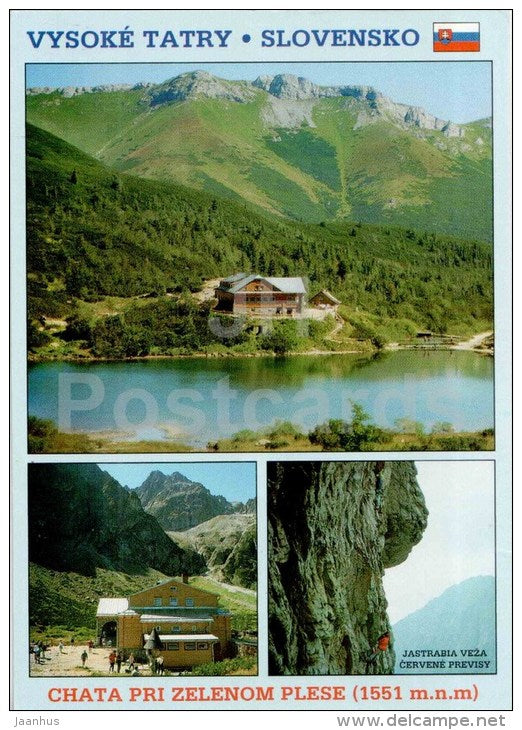 Jastrabia Veza - mountain lake - Vysoke Tatry - High Tatras - special seal - Slovakia - used 1998 - JH Postcards