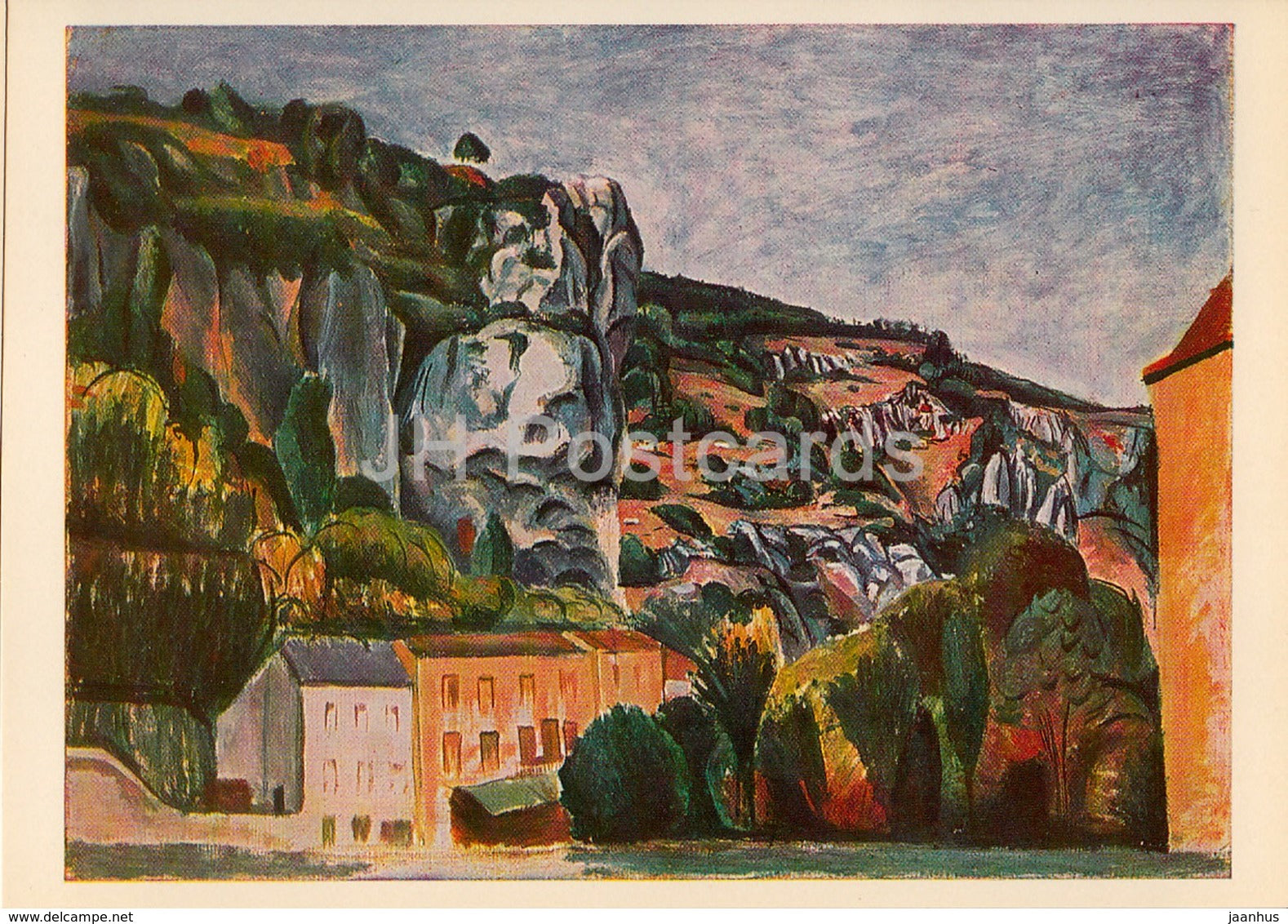 painting by Andre Derain - The Cliffs at Vers - French art - 1981 - Russia USSR - unused