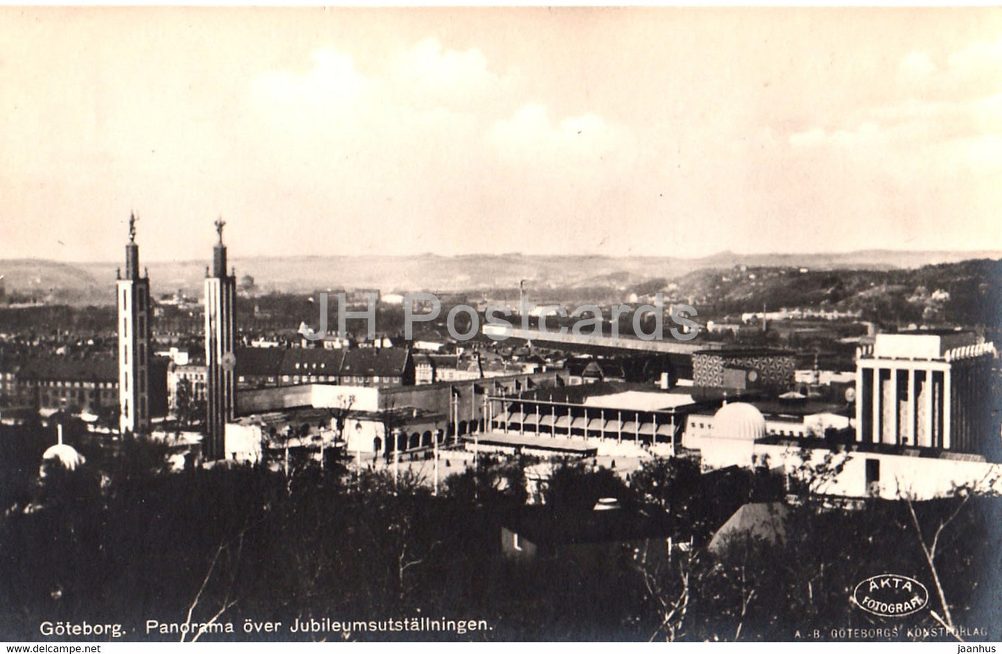 Goteborg - Panorama over Jubileumsutstallingen - The Anniversary Exhibition - old postcard - Sweden - unused - JH Postcards