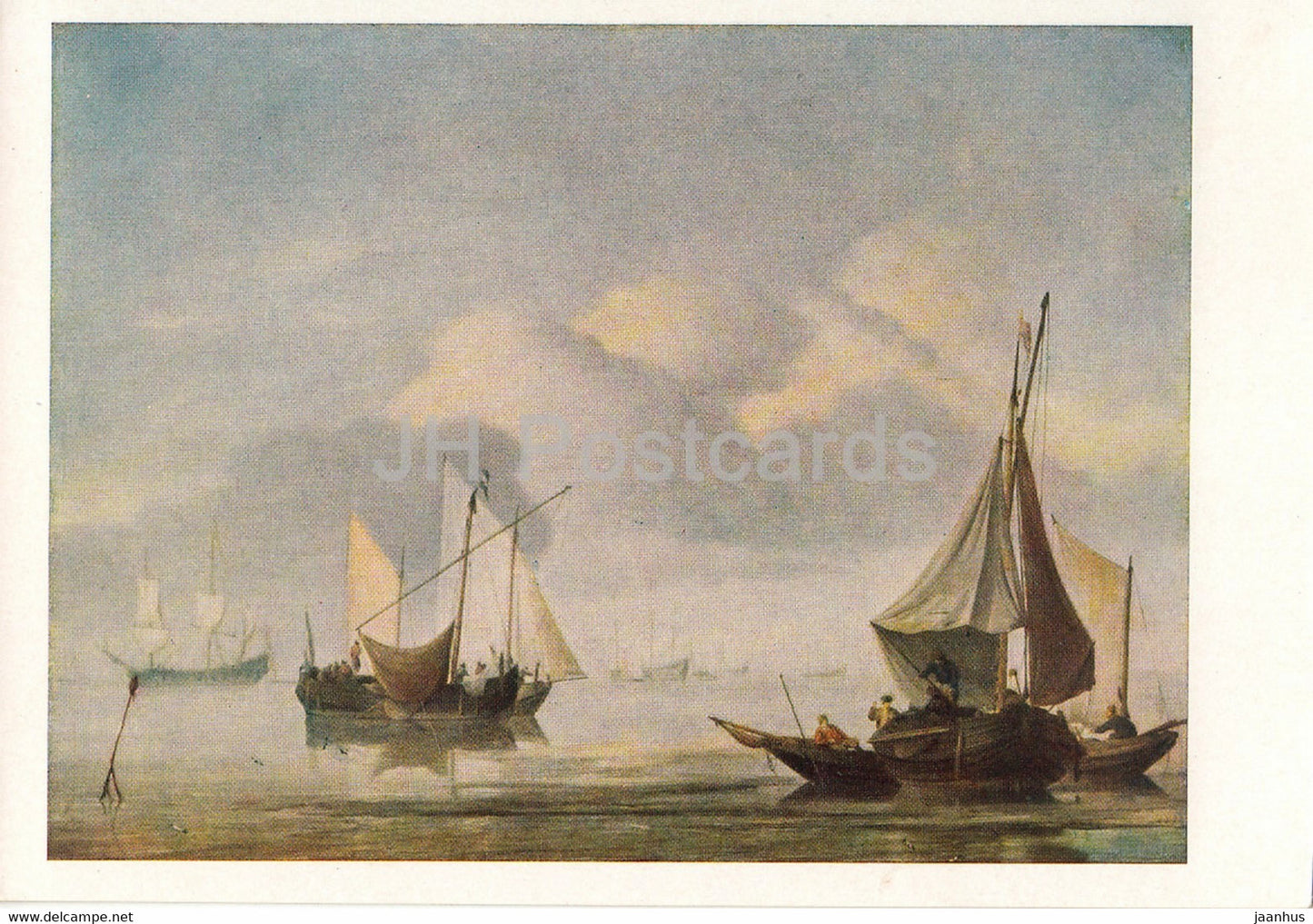 painting by Willem van de Velde - The quiet sea - sailing boat - Dutch art - 1961 - Russia USSR - unused - JH Postcards