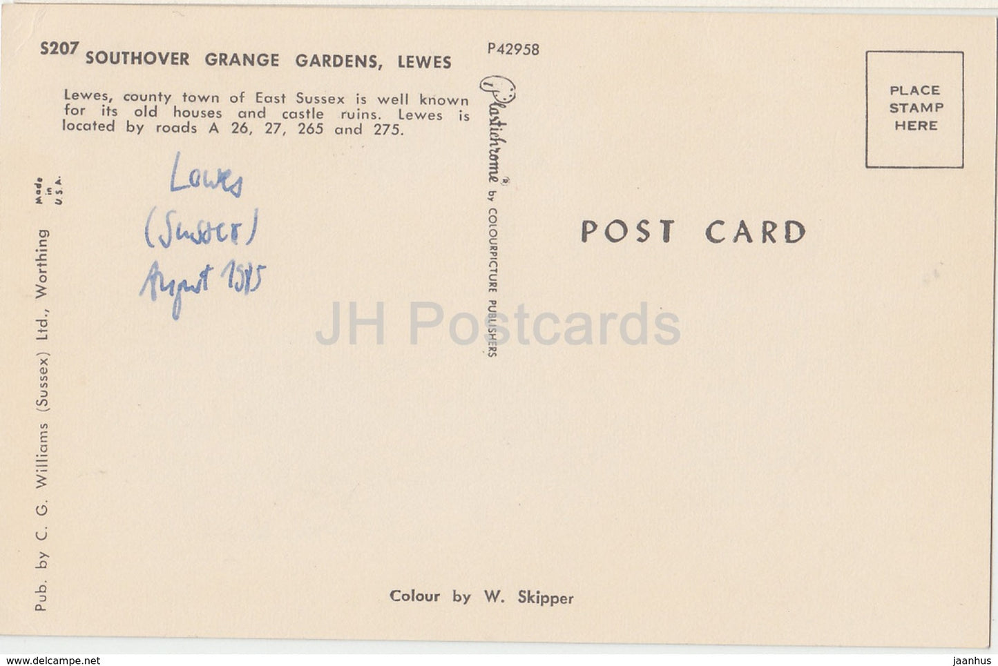 Lewes - Southover Grange Gardens - P42958 - 1985 - Royaume-Uni - Angleterre - occasion