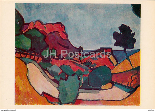 painting by Andre Derain - Road in the Mountains - Cassis - French art - 1981 - Russia USSR - unused