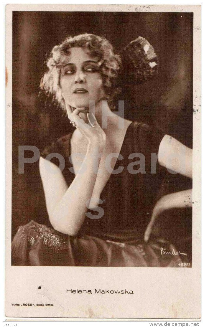 Helena Makowska - movie actress - 489/1 - circulated in Estonia Tallinn 1925 - JH Postcards