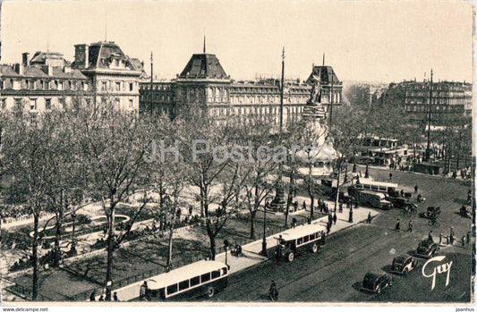 Paris et ses Merveilles - Place de la Republique - bus - car - 137 - old postcard - France - unused - JH Postcards