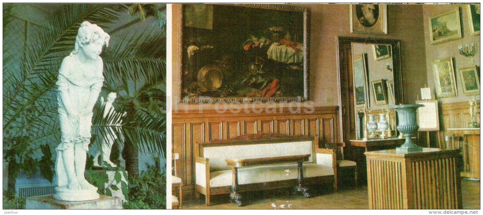 Girl sculpture - Billiard Room - Alupka Palace Museum - Crimea - 1982 - Ukraine USSR - unused - JH Postcards