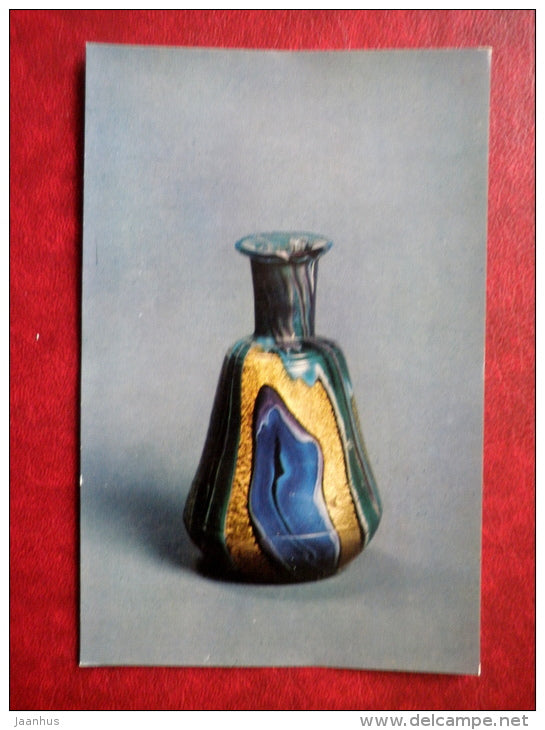 Flasks with polychrome glass , Alexandria , 1st century BC - Antique Glass - 1974 - Russia USSR - unused - JH Postcards