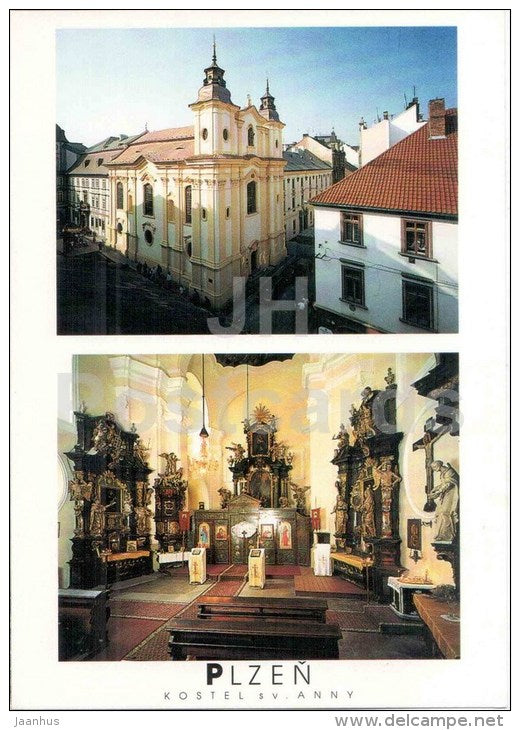 Plzen - St. Anna church - interior - Czech - unused - JH Postcards