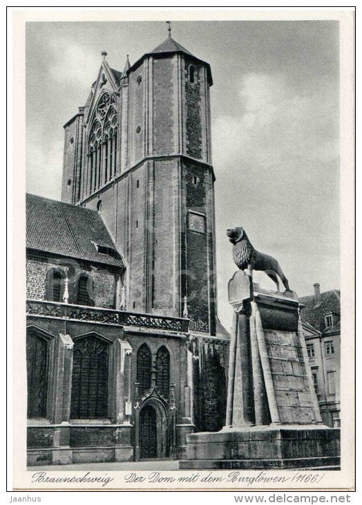 Braunschweig - Der Dom mit dem Burglöwen 1166 - cathedral - 24711 - Germany - ungelaufen - JH Postcards