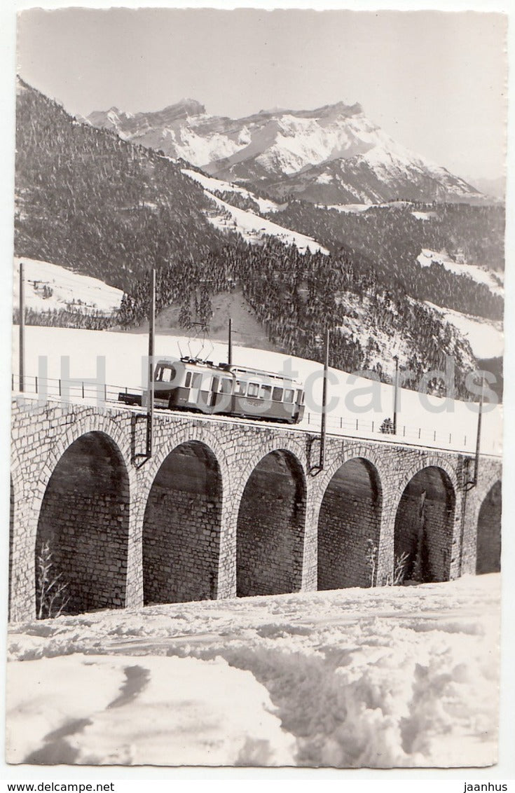 Leysin - Le Viaduc et les Dents de Morcles - 544 - Switzerland - 1958 - used - JH Postcards