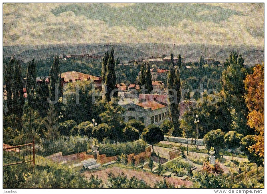 painting by Y. Razumovskaya - Kislovodsk , 1951 - Caucasus - Russian art - 1961 - Russia USSR - unused - JH Postcards