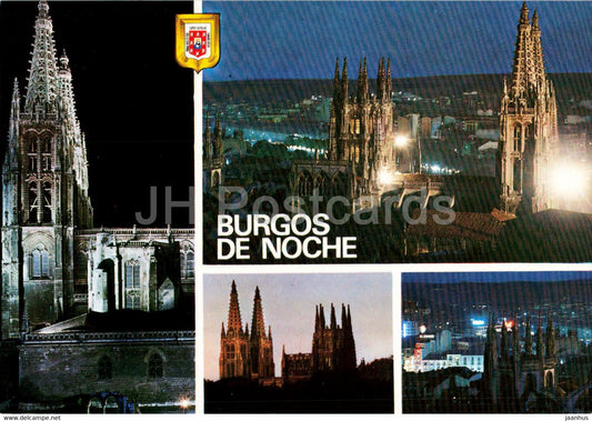 Burgos de Noche - Vistas nocturnas de la Catedral - cathedral - night views - 162 - Spain - unused - JH Postcards